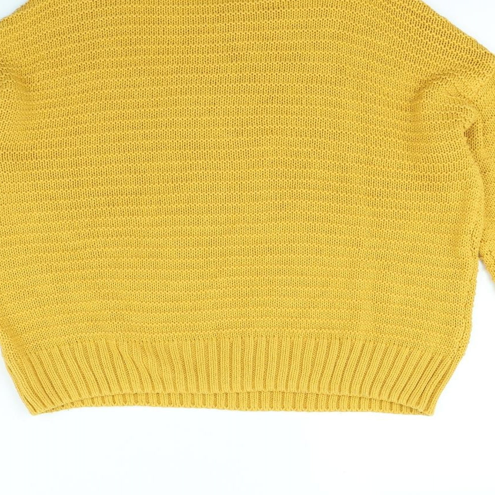 Divided Womens Yellow   Pullover Jumper Size S