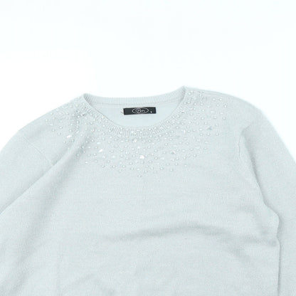 Bonmarché Womens Silver Pullover Jumper Size S