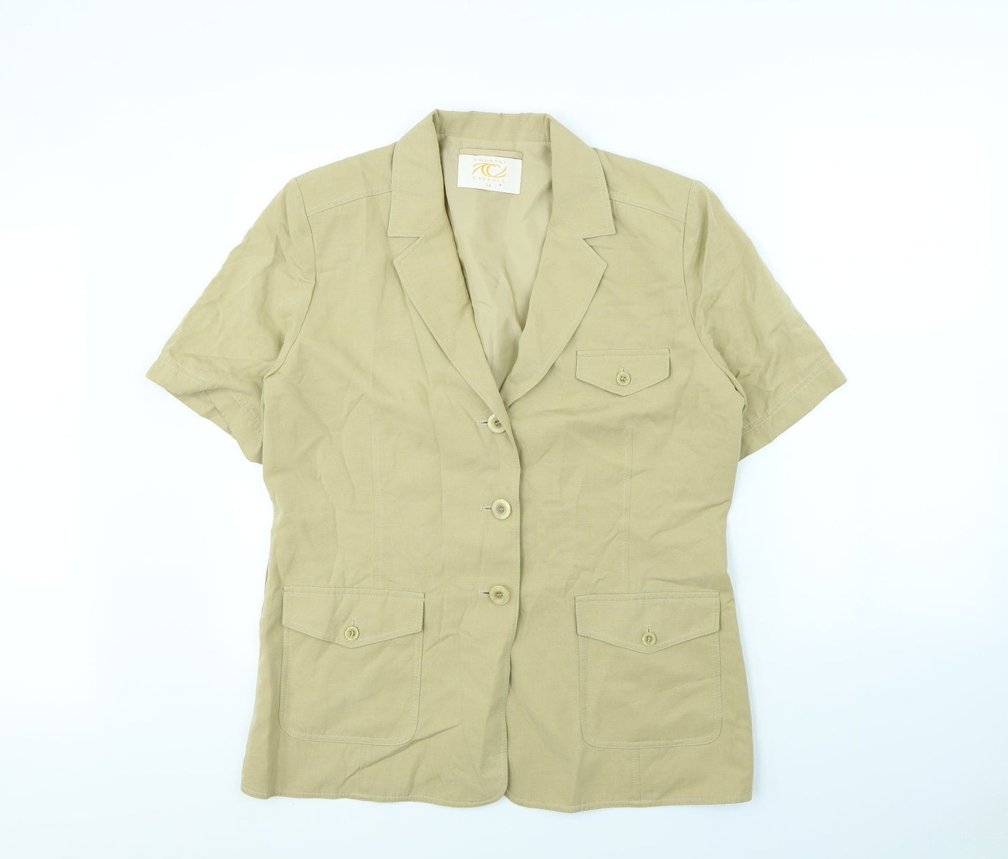 Country Casuals Womens Beige   Jacket  Size 14  - shoulder pads