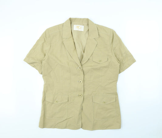 Country Casuals Womens Beige   Jacket  Size 14  - shoulder pads