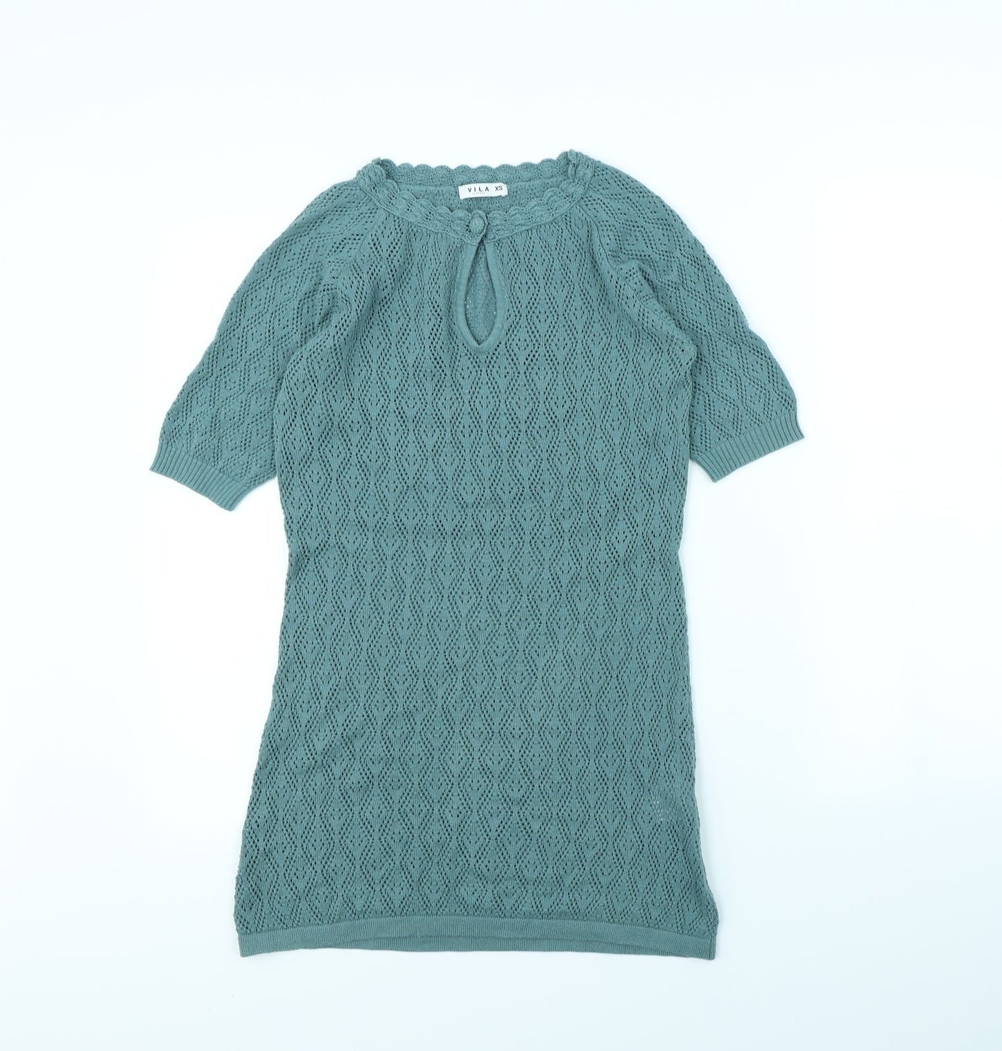 VILA Womens Green   Jumper Dress  Size XS