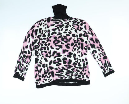 Sky Womens Pink Animal Print  Pullover Jumper Size 4