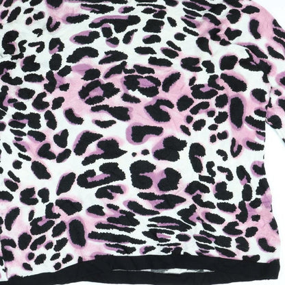 Sky Womens Pink Animal Print  Pullover Jumper Size 4