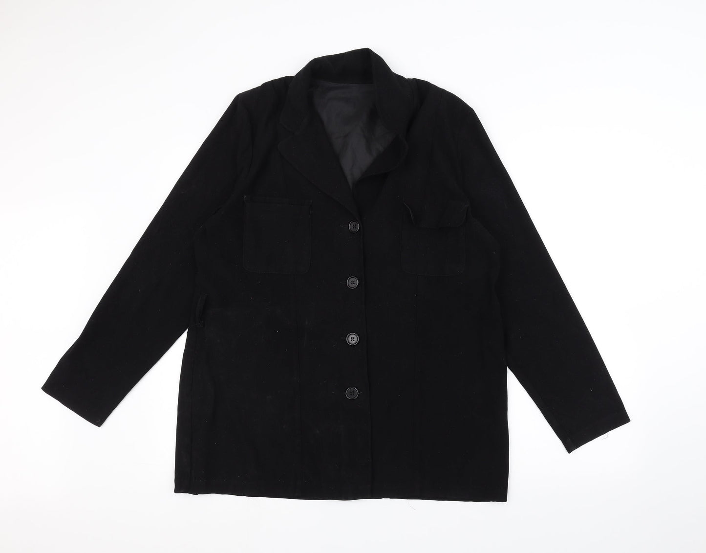 Womens UK Size 12 Dorothy Perkins Black Overcoat