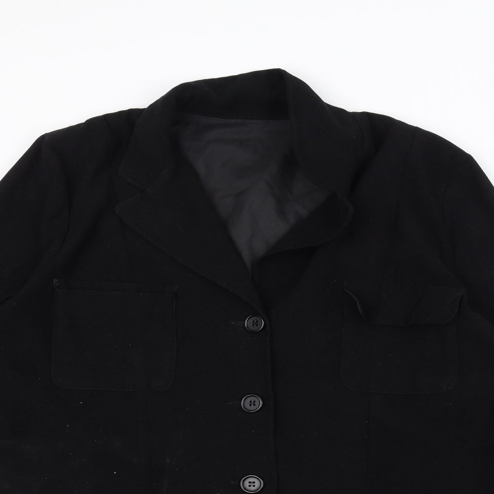 Womens UK Size 12 Dorothy Perkins Black Overcoat