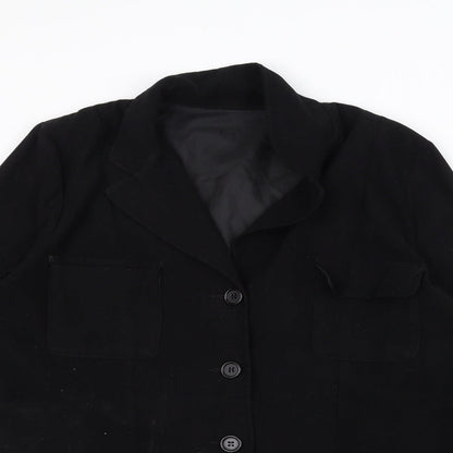 Womens UK Size 12 Dorothy Perkins Black Overcoat