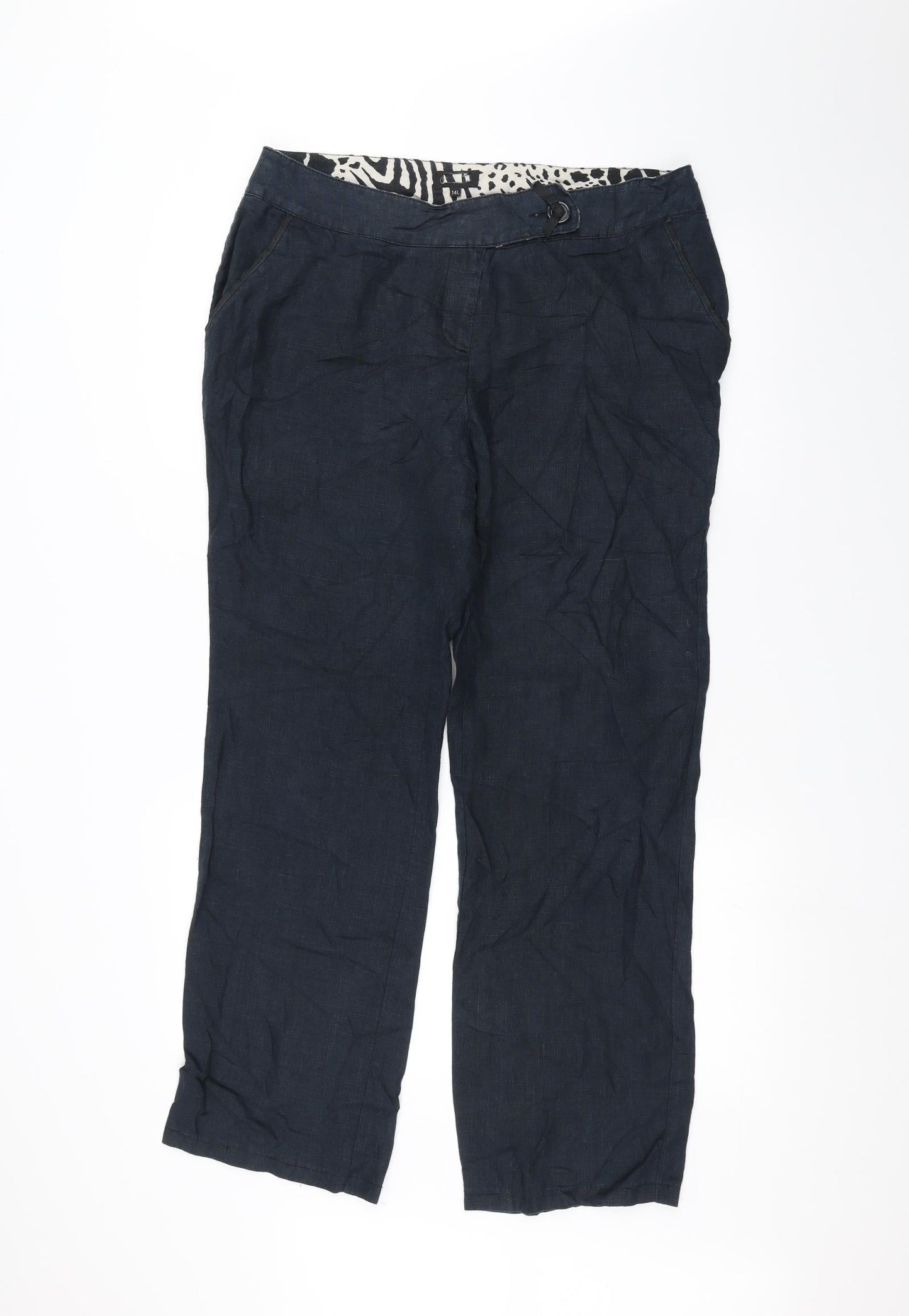 Womens UK Size 14 Preworn Regular Fit  Blue Trousers