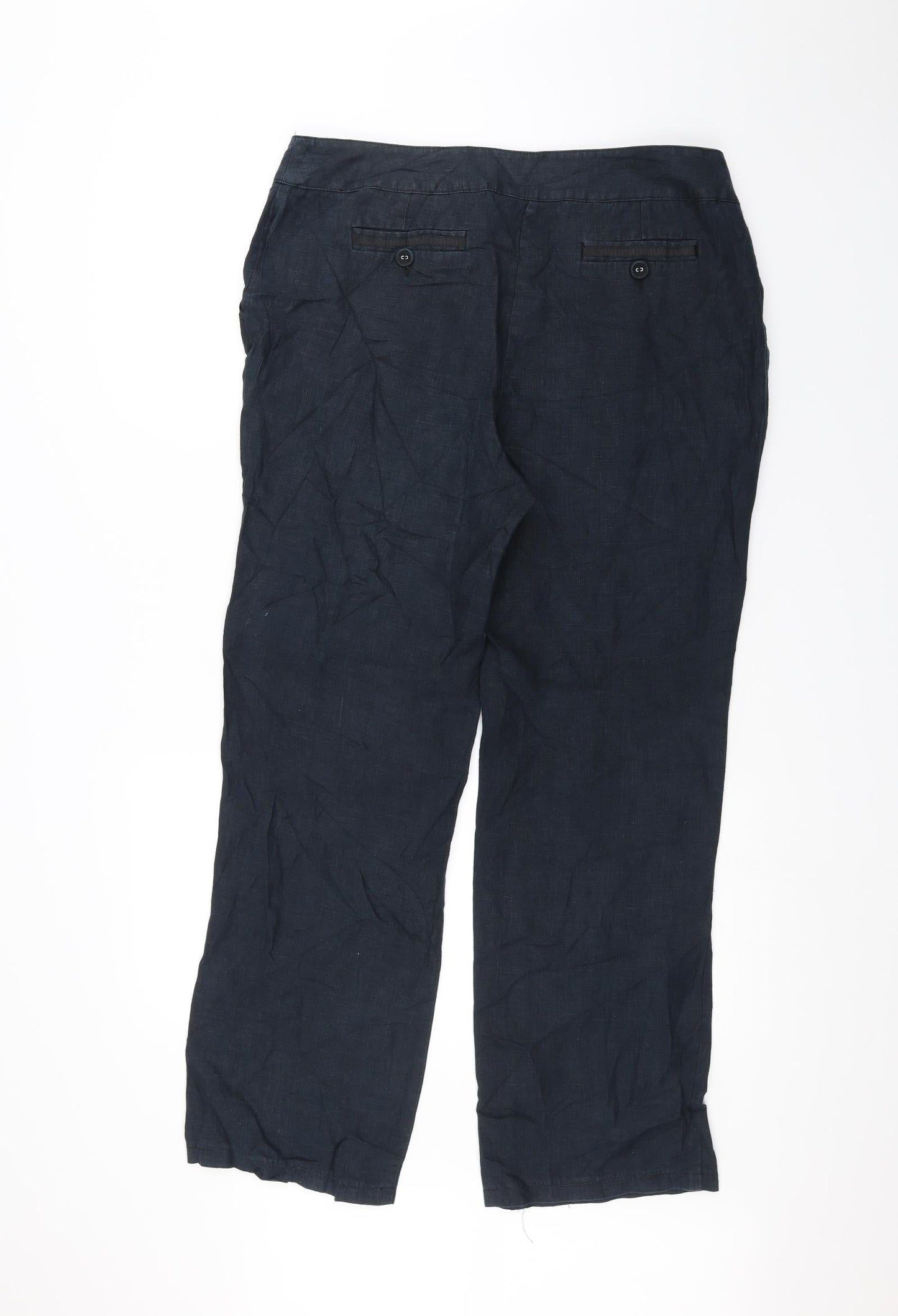 Womens UK Size 14 Preworn Regular Fit  Blue Trousers