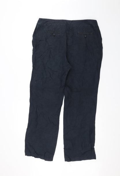 Womens UK Size 14 Preworn Regular Fit  Blue Trousers