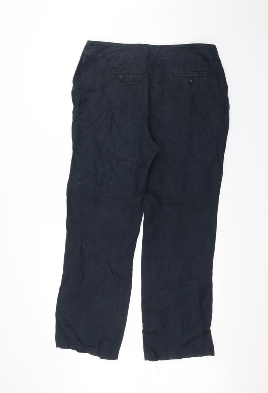Womens UK Size 14 Preworn Regular Fit  Blue Trousers