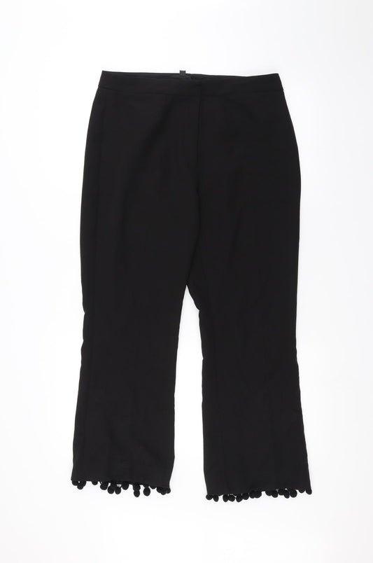 Womens UK Size 12 Topshop Regular Fit  Black Trousers