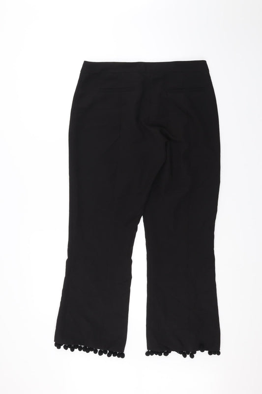 Womens UK Size 12 Topshop Regular Fit  Black Trousers