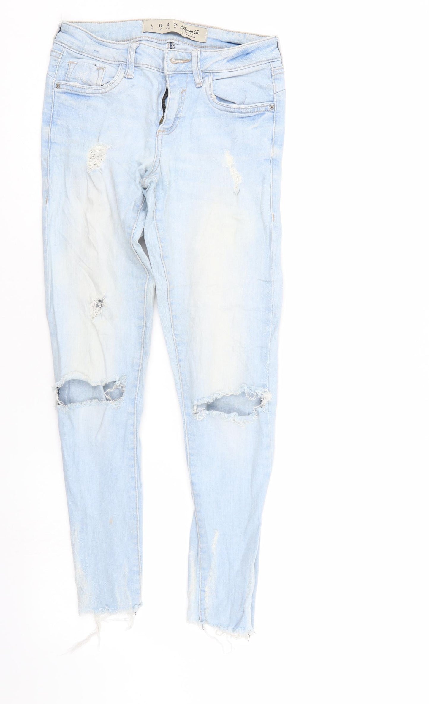 Denim & Co. Womens Blue  Denim Tapered Jeans Size 4 L26 in