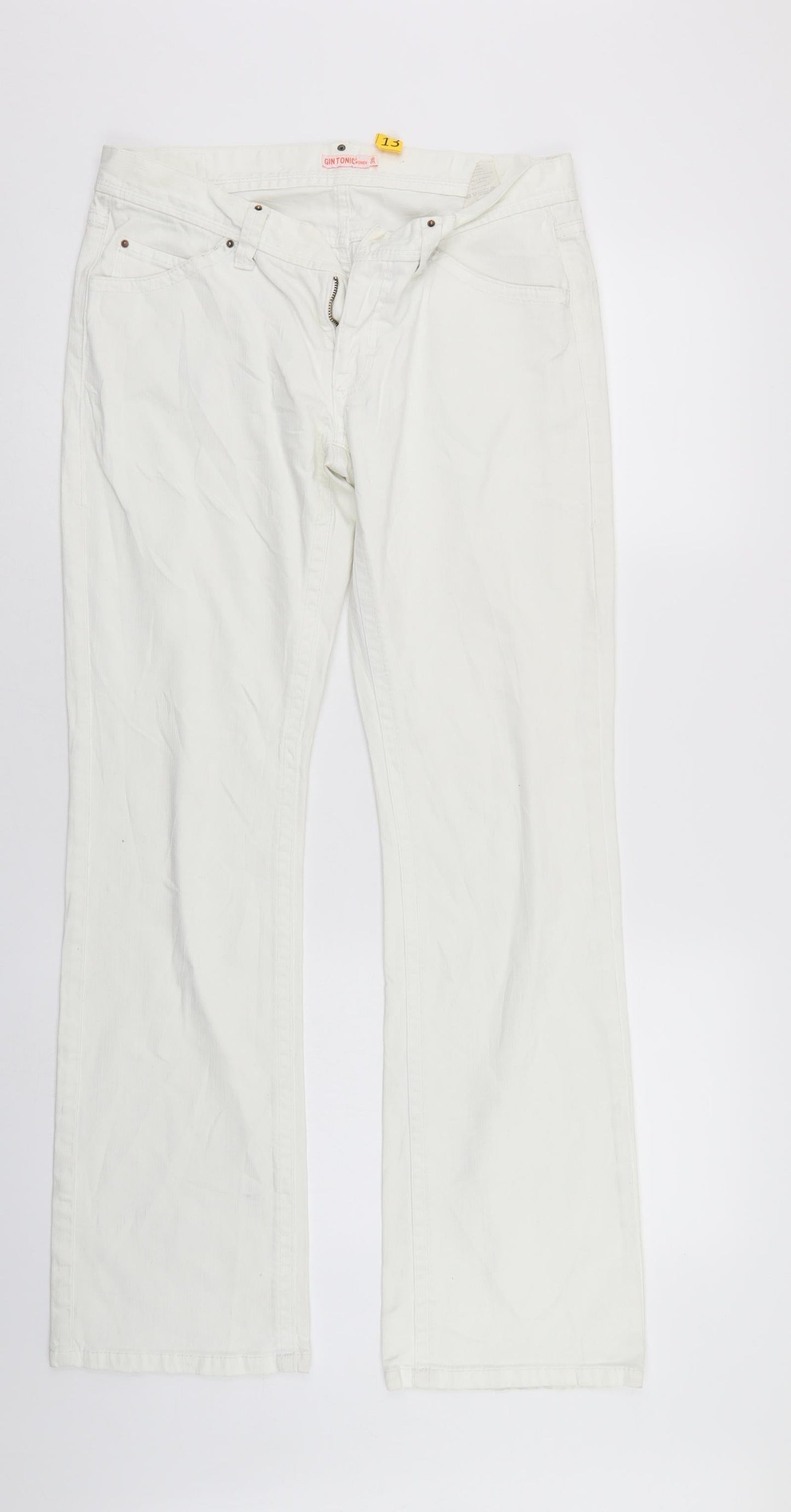 GIN TONIC Womens White  Denim Straight Jeans Size 10 L31 in