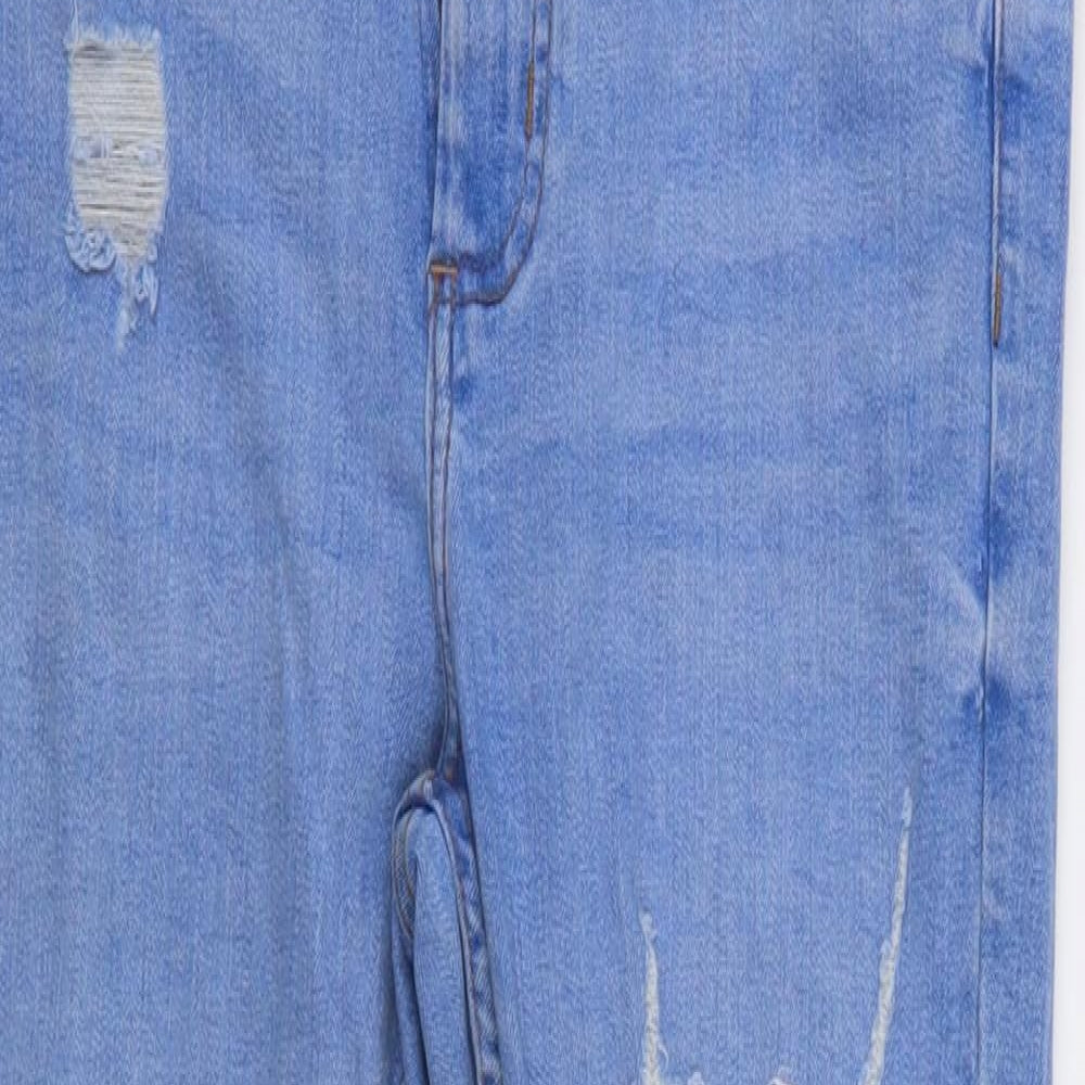 Denim & Co. Womens Blue  Denim Straight Jeans Size 8 L27 in