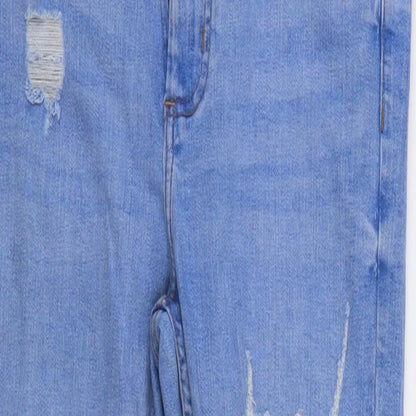Denim & Co. Womens Blue  Denim Straight Jeans Size 8 L27 in