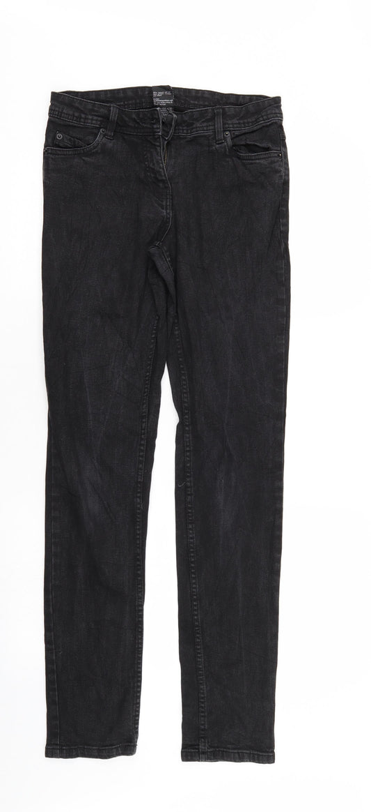 Womens UK Size 8 Up Fashion Regular Fit Straight Black Jeans