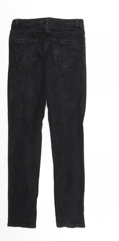 Womens UK Size 8 Up Fashion Regular Fit Straight Black Jeans
