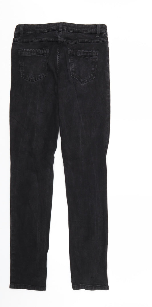 Womens UK Size 8 Up Fashion Regular Fit Straight Black Jeans
