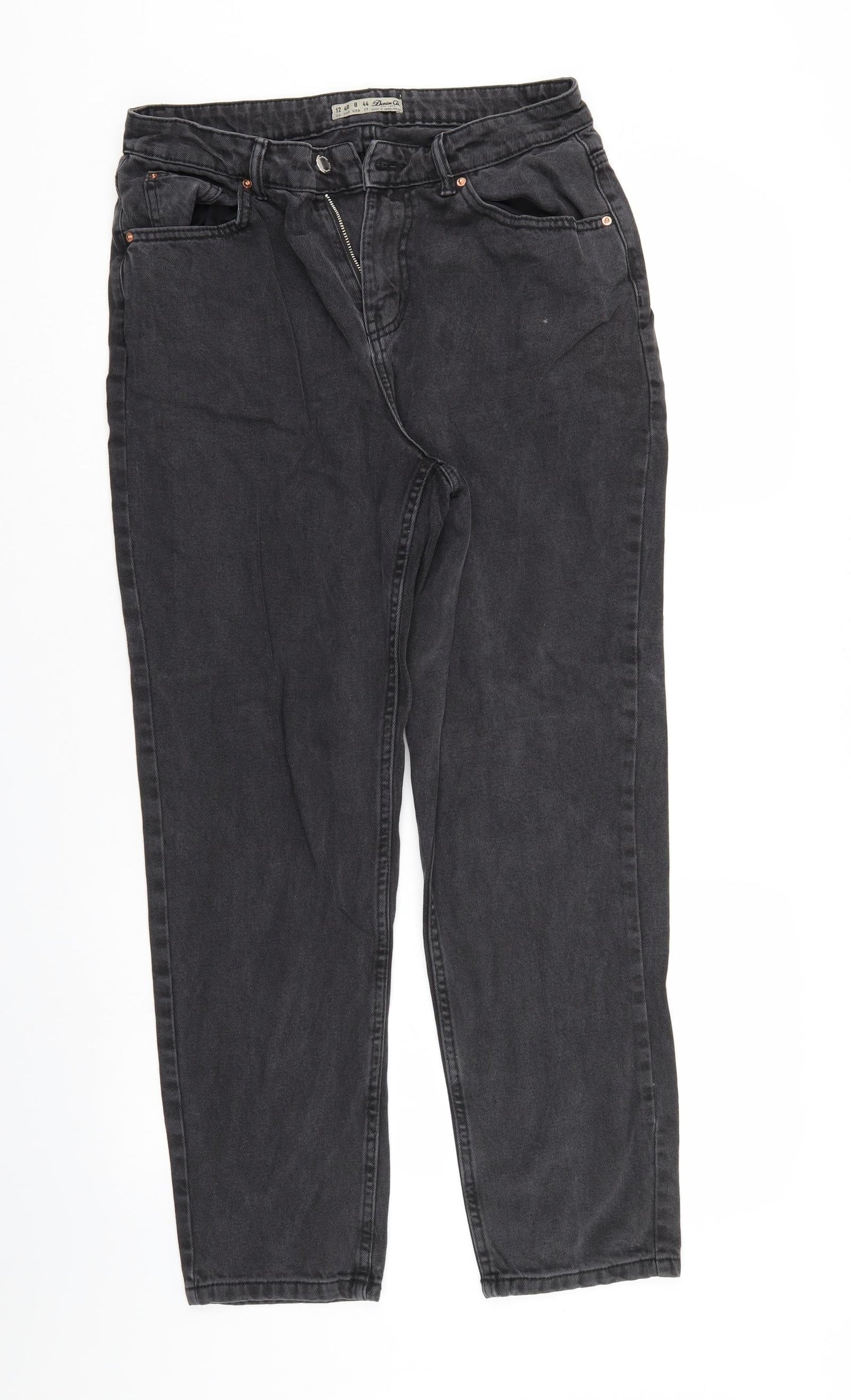 Denim & Co. Womens Black  Denim Straight Jeans Size 12 L27 in