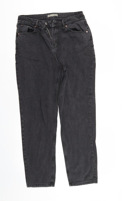 Denim & Co. Womens Black  Denim Straight Jeans Size 12 L27 in