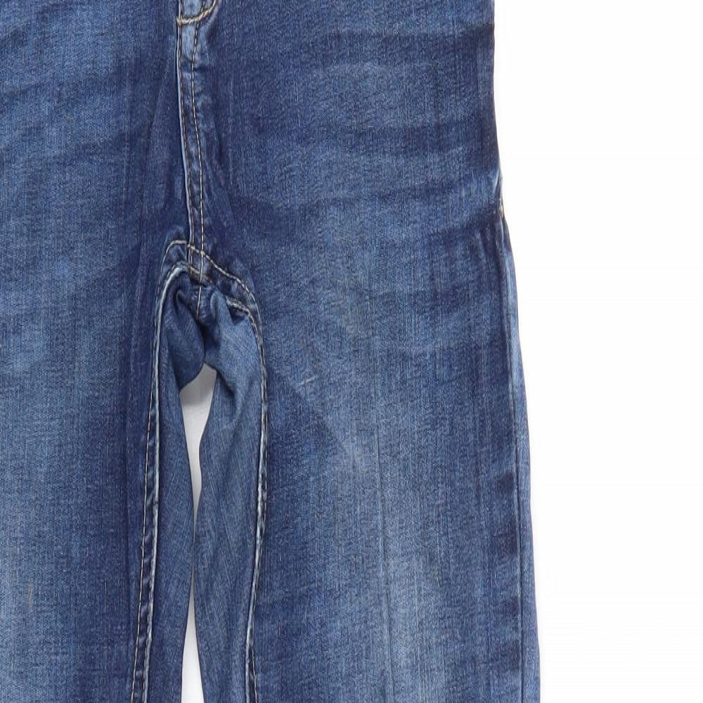 Womens UK Size 8 Preworn Regular Fit Tapered Blue Jeans