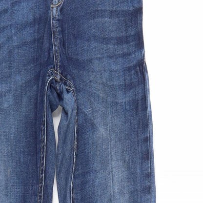 Womens UK Size 8 Preworn Regular Fit Tapered Blue Jeans