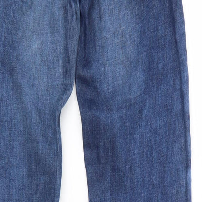 Womens UK Size 8 Preworn Regular Fit Tapered Blue Jeans