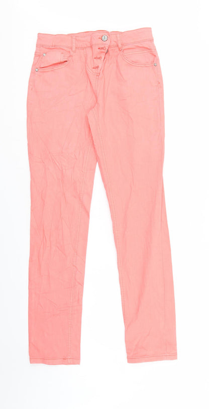 Womens UK Size 8 Gina Regular Fit Straight Pink Jeans