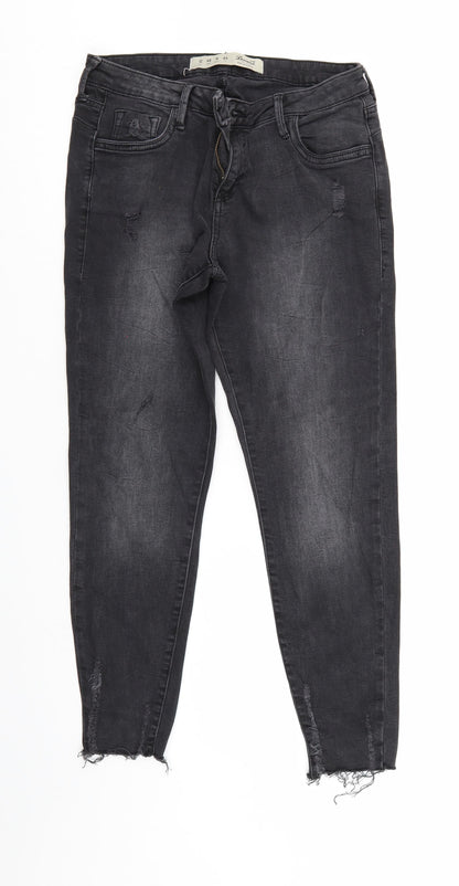 Denim & Co. Womens Black  Denim Tapered Jeans Size 12 L27 in