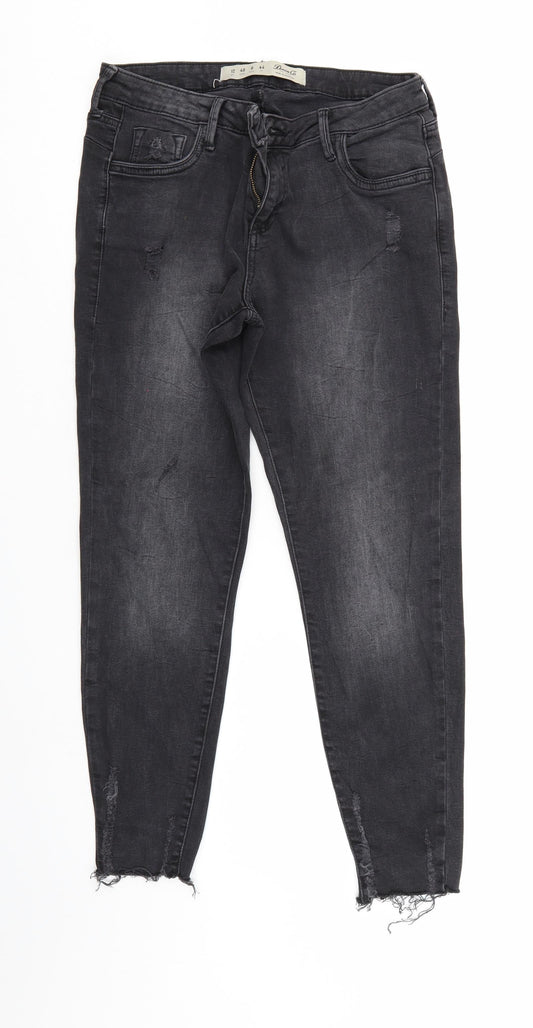 Denim & Co. Womens Black  Denim Tapered Jeans Size 12 L27 in