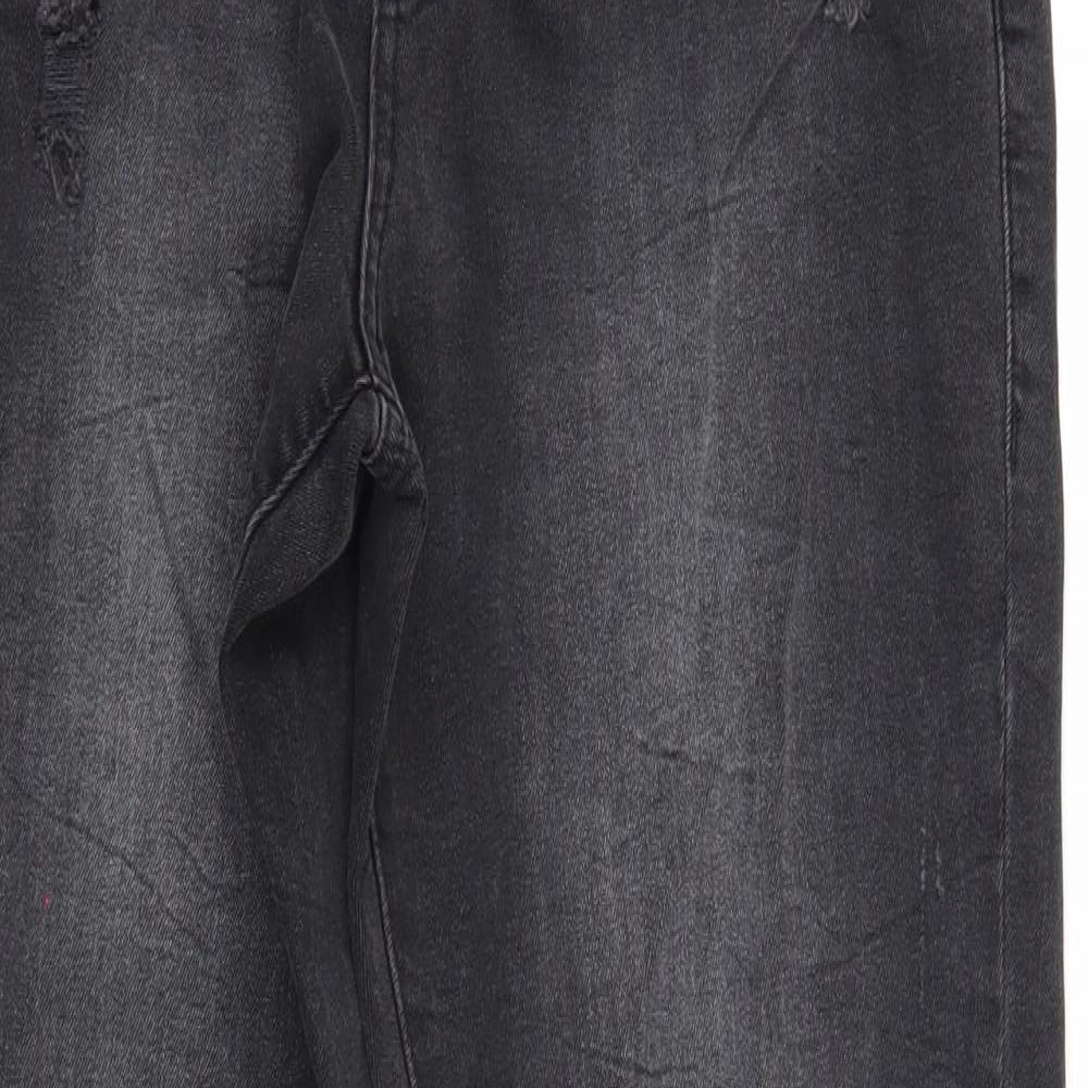 Denim & Co. Womens Black  Denim Tapered Jeans Size 12 L27 in