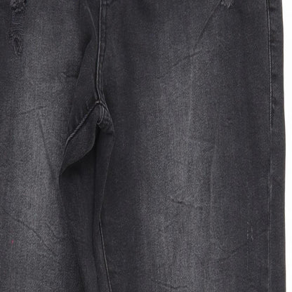 Denim & Co. Womens Black  Denim Tapered Jeans Size 12 L27 in