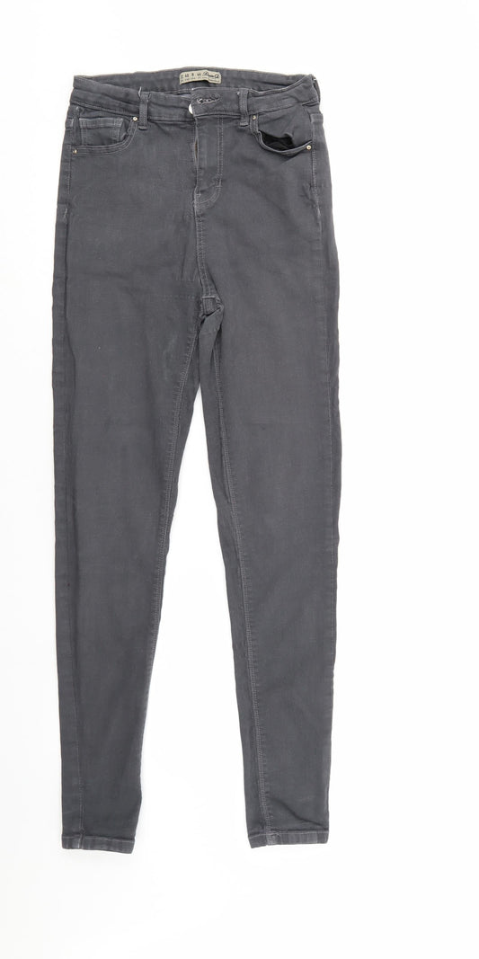 Denim & Co. Womens Grey  Denim Skinny Jeans Size 12 L29 in - Elastic Waist