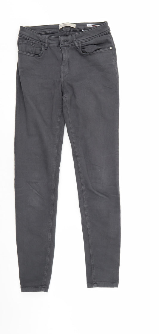 Zara Womens Grey  Denim Tapered Jeans Size 8 L28 in