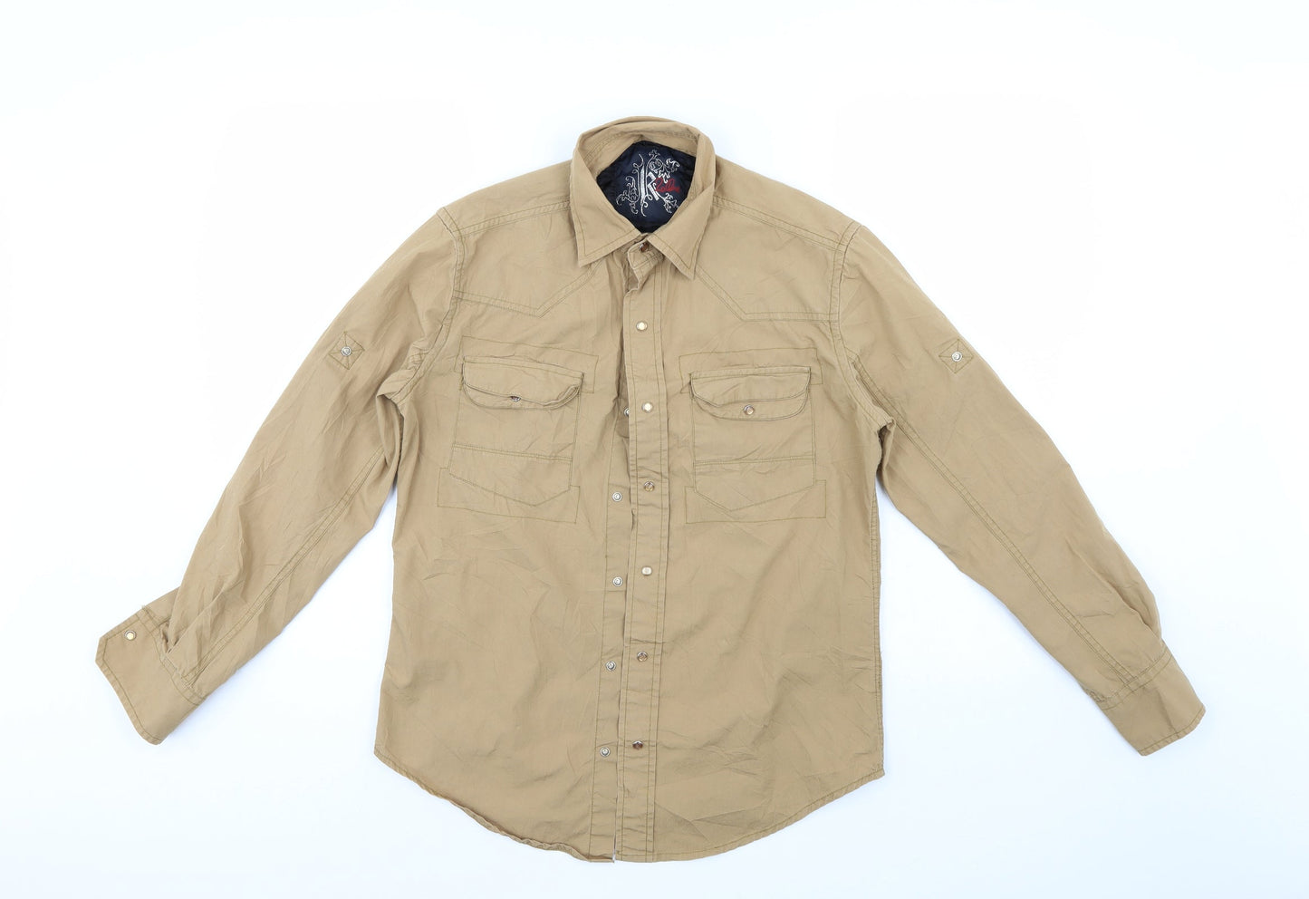 K2 Womens Beige   Basic Button-Up Size S