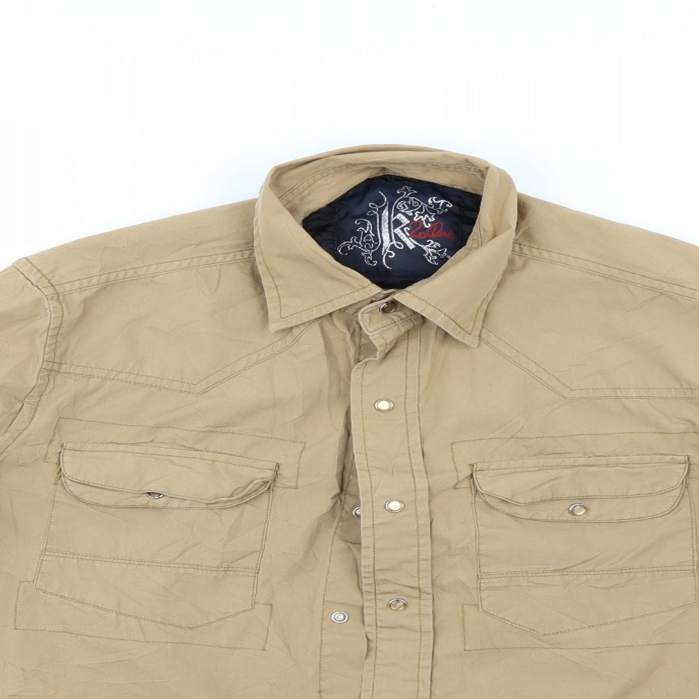 K2 Womens Beige   Basic Button-Up Size S