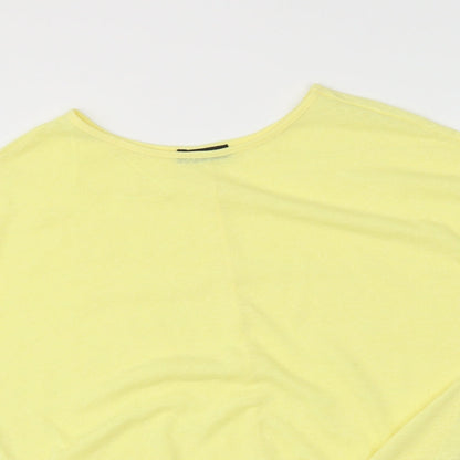 F&F Womens Yellow   Pullover Jumper Size 10  - cropped