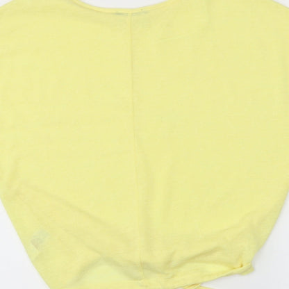 F&F Womens Yellow   Pullover Jumper Size 10  - cropped