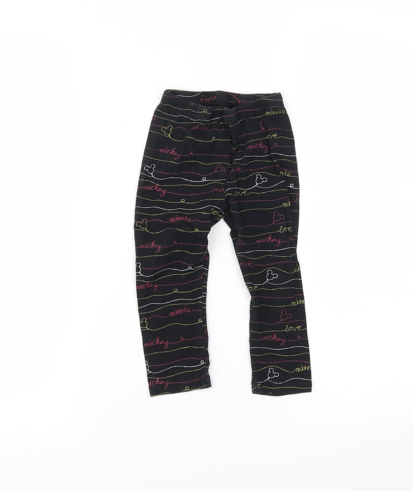 Disney Girls Black   Pedal Pusher Leggings Size 18-24 Months