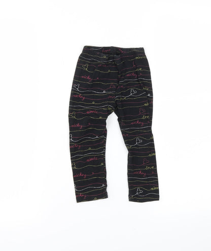 Disney Girls Black   Pedal Pusher Leggings Size 18-24 Months