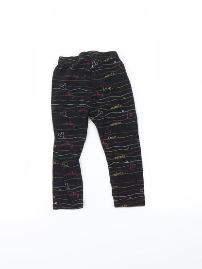 Disney Girls Black   Pedal Pusher Leggings Size 18-24 Months