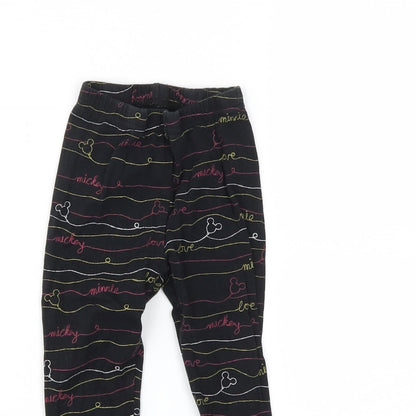 Disney Girls Black   Pedal Pusher Leggings Size 18-24 Months