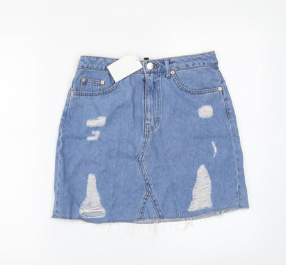 H&M Womens Blue  Denim Mini Skirt Size 8