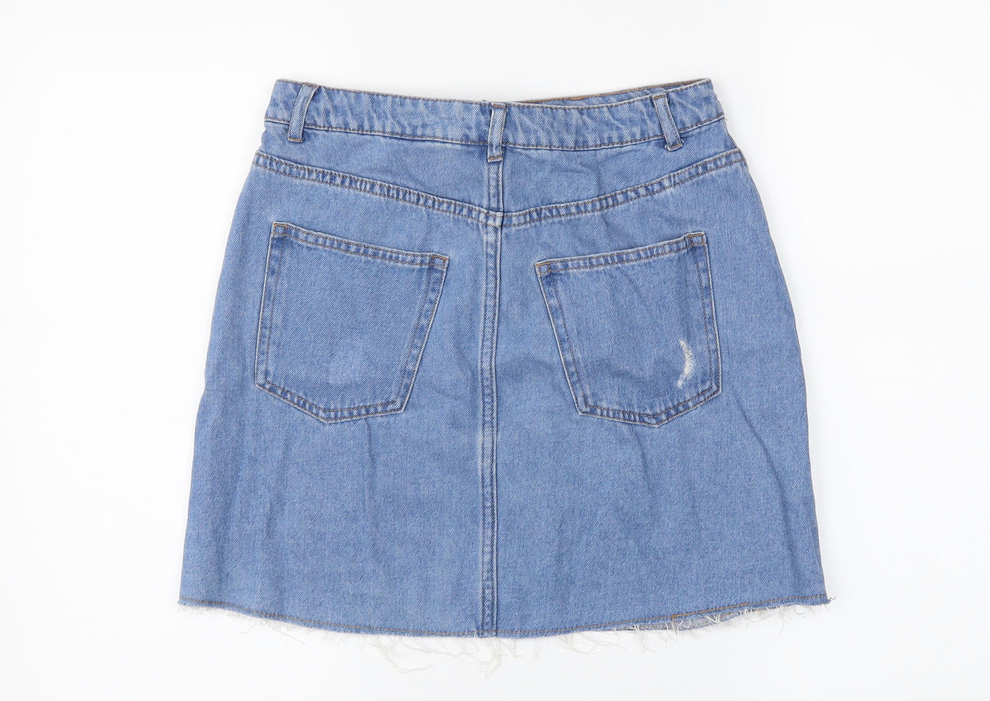 H&M Womens Blue  Denim Mini Skirt Size 8