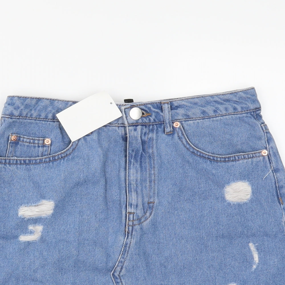 H&M Womens Blue  Denim Mini Skirt Size 8