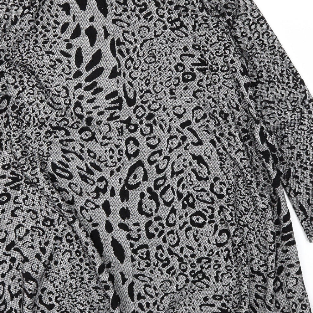 KDK London Womens Grey Animal Print  Pullover Jumper Size L