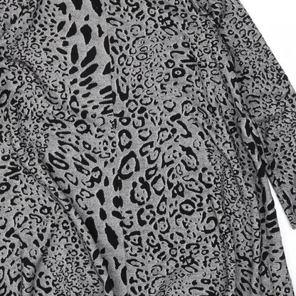 KDK London Womens Grey Animal Print  Pullover Jumper Size L