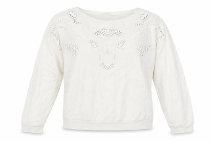 River Island Womens White   Pullover Sweatshirt Size 8