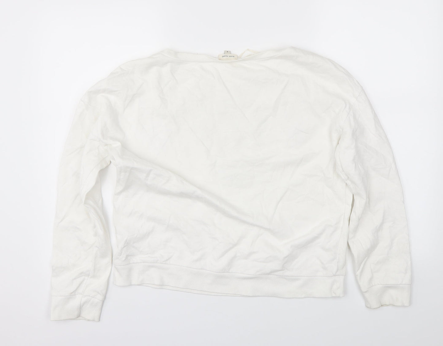 River Island Womens White   Pullover Sweatshirt Size 8